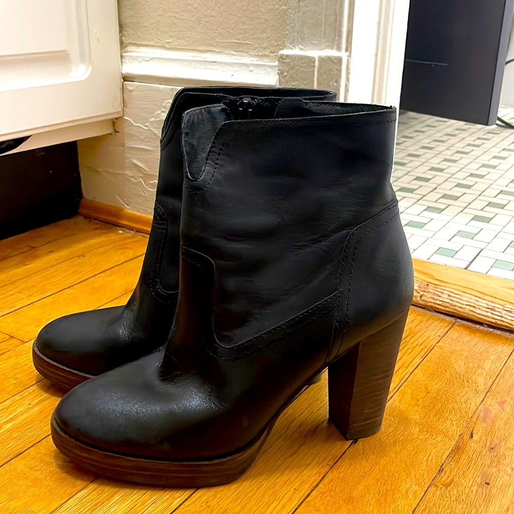 Black Leather Ankle Boots
